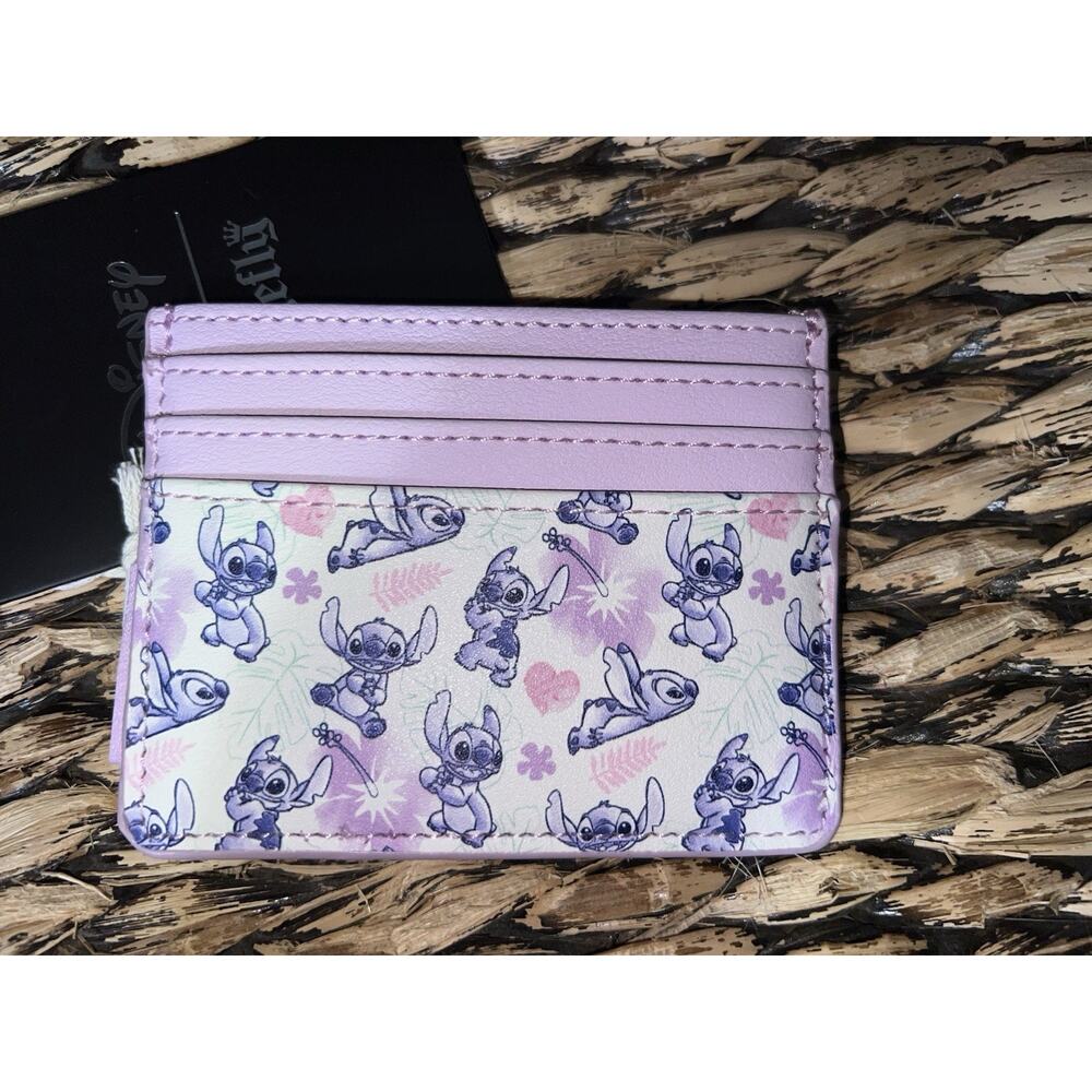 NWT Loungefly Lilo & Stitch Tropical Heart Pastel Mini Backpack & Cardholder - Picture 7 of 8